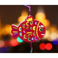 DIY自製可愛小燈籠 - 傳統/剪紙魚 (附材料包)
